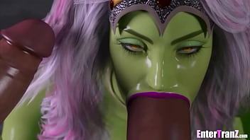 Preview 4 of Reluctant Unwanted Threesome - Trans Alien Queen meets her BBC match