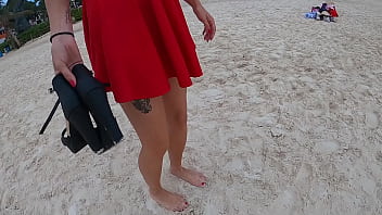 Preview 4 of It Froce - Long legged teen model upskirt walking