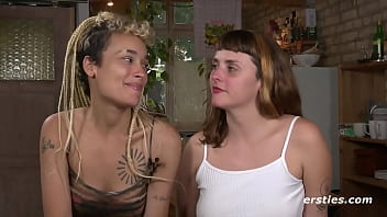 Preview 1 of Man Fucks Boy Gay - Ersties: Hot Sexy Babes Enjoy Lesbian Style Fun in the Bedroom