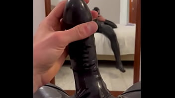 Preview 2 of Collage Rape Hd - Latexitaly with penis extension under rubber sleeve