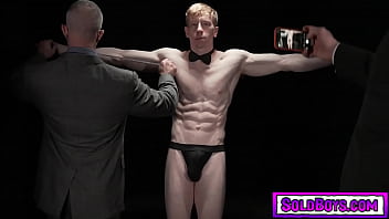 Preview 1 of Beggcom Vidoe - SoldBoys.com-Slave Jesse Stone is preparing for some fucking auction. Three old masters Lance Charger,  Jack Dixon and LeGrand Wolf are checking the slaves body