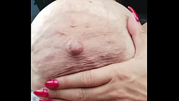Preview 3 of Tamil Hand Job - Penelope Black Diamond aka BigBustyStar show you her huge veins tits in the car