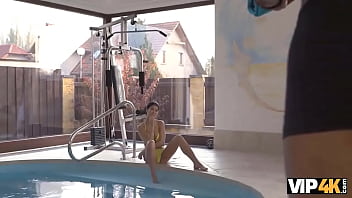 Preview 1 of Khalid Pussy - VIP4K. Enticing cutie invites swimming coach to taste her tight cunny