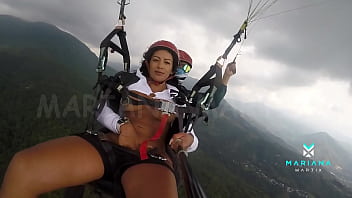 Preview 4 of Roy Till Orgasm - The number one ebony actress from Colombia Mariana Martix goes paragliding masturbating naked