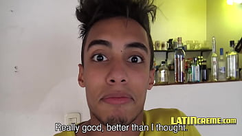 Preview 1 of Hollywood Bed Romantic Porn Sex - Latin Twink With Braces Takes Part In Threesome