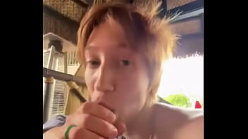 Preview 1 of Tan Pa - redhead teen with a big cock in her mouth