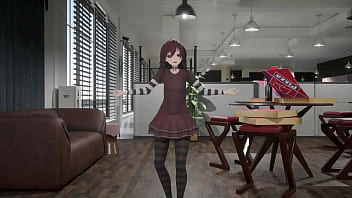 Preview 2 of Czech Wife Swap Trke Altyazl - Gothic Girl Hentai Mmd 3D Undress Dance Soft Red Hair (CLIP)
