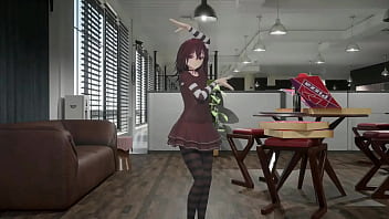 Preview 1 of Czech Wife Swap Trke Altyazl - Gothic Girl Hentai Mmd 3D Undress Dance Soft Red Hair (CLIP)