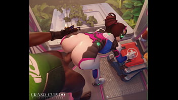 Preview 3 of Rape Big Booty Black Bitches - Dva with Lucio Bouncy Ass Anal
