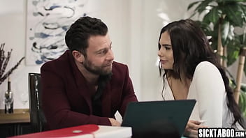 Preview 2 of First Time Suhagrat Ki Blue Film - Teen political intern Sophia Burns sucked bosses dick while he talking with his wife