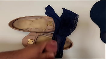 Preview 2 of Faking Now - Jerking above balerina flats and dirty panties