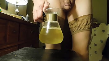 Preview 3 of Cums Over And Over - Stockings,  dildos and urine enemas