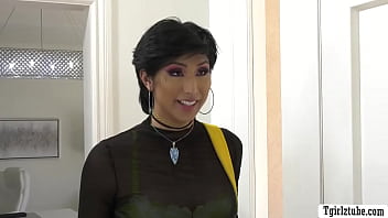Preview 1 of Silky Legs Nylons - Stepdaddy barebacks his busty Ts stepteen