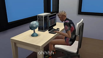 Preview 1 of Free Porn Gangbang - Asian step son masturbate in front of computer/mom catches her stepson masturbating in front of the computer | mom and stepson| mom help him