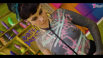 Preview 2 of Brandi Bae Black Cock - Alternative TATTOO teen gets POV fucked - rough fuck deepthroat sloppy BJ passionate couple sex (goth,  punk,  alt porn) ZF050