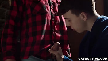 Preview 3 of Jepun Xxxx - Gayruptive.com - What a very hot sex scene of Ty Roderick and teen Troye Jacobs. Troye is on a mountain vacation,  he saw handsome guy Ty and helped and told him that he will show him what a real dick looks like