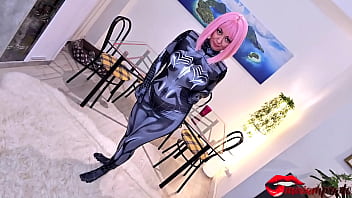 Preview 1 of Mom Big Mom - Hot fuck with pink haired busty dressed as spidergirl / Miriam Prado