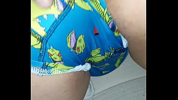 Preview 2 of School Girl Ki Chut Ka Ras - Rubbing her tight pussy in shorts then pull them aside to finger and stretch it