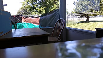 Preview 1 of Two Cock In One Mouth Hard - Window Washing Nude
