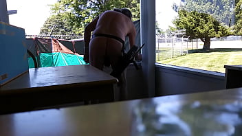 Preview 4 of Two Cock In One Mouth Hard - Window Washing Nude