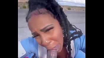 Preview 4 of Pushy Worship - Nyny Lew sucking strangers dick for a ride back to town