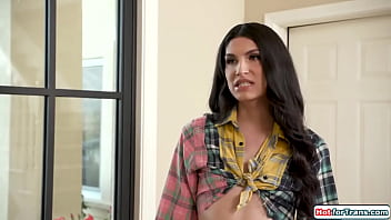 Preview 1 of Girls Torture Naked Men - Tgirl babysitter Zariah Aura anal fucked