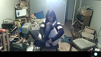 Preview 3 of Yang Yr - crossdressing bottum plays with huge black cock toy and rubs into tight hole