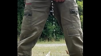 Preview 2 of Lusty Kid - je pisse et me caresse la bite en exterieur