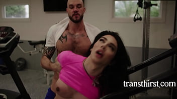 Preview 3 of Spa Bokeo - Randomly Inserts Dick In A HOT Tranny At Gym -  Ariel Demure