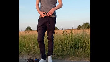 Preview 1 of Jym Fuck Video - Watch me strip naked and masturbate outdoor in public