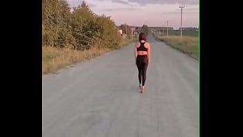 Preview 4 of Sex Gaf Xxx - Walk in a transparent top and leggings