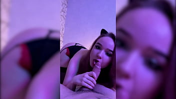 Preview 3 of Beatifulgirl Japanese - Blowjob and Handjob from Busty Beauty in Stockings while playing with Domi Vibrator