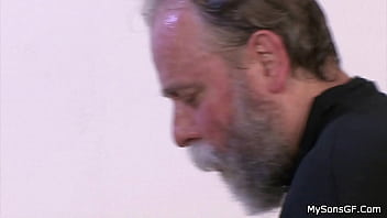 Preview 4 of Restless Mom - Old man bangs blonde from behind