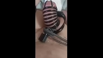Preview 1 of School Girl Full Xxx Sxe Moe - Chastity cage cock teasing BitchBalls1973