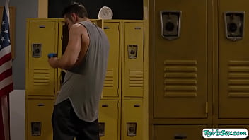 Preview 1 of Brazilian Lesbian Mf Fetish - Busty ts Jexxxica Blake ebony ass anal bareback in locker room