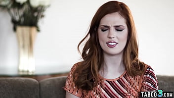 Preview 2 of Momboyssex Com - Big cock dude hiding in his big boobed redhead ex GFs Scarlett Mae pussy