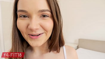 Preview 2 of Drinking Oen Pee - FIT18 - Simona Purr - POV Casting Barely Legal Russian Teen In Yoga Pants