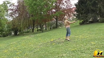 Preview 3 of Home Sex Vido - Walking with Milking Boobs Babe in Park