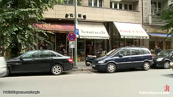 Preview 1 of Arab Pom - Euro blonde naked exposed in public