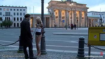 Preview 4 of Arab Pom - Euro blonde naked exposed in public