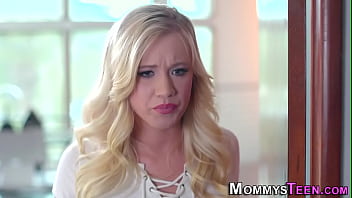 Preview 1 of Giant Dildo Torture - Blonde milf finger fucks teen
