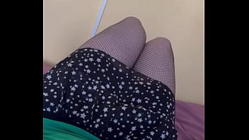 Preview 1 of Stepmom Cheating Curve Breakfast - Cross playing with legs in stocking #3