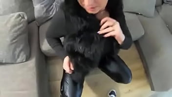 Preview 4 of Sunday Loaney - Preview- The nympho wife have cum on her Latex jumpsuit,  high heels and fur-vest 246#high-heels,  #milf,  #masturbating,  #f...