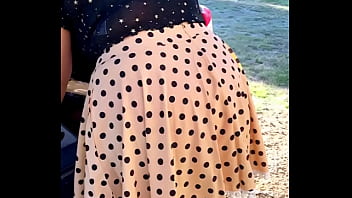 Preview 4 of Umukobwa Unyara - Sexy Girl dress in the Outdoor - flashes her bra cleavage