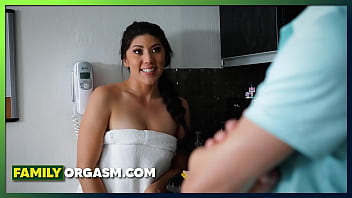 Preview 1 of Fesrt Sex - FamilyOrgasm.com ⏩ Exotic Milf Having a Second Round with her Stepson at Kitchen,  Kourtney Kai,  Myles Long