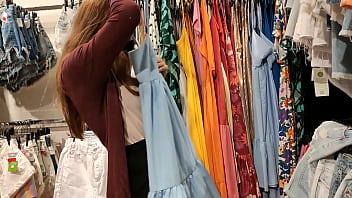 Preview 1 of The Xxnx Com - Public blowjob/cum in the fitting room