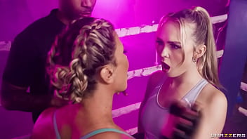 Preview 2 of Fitness Teach - MMA Kiss Off Ariel X,  Lilly Bell,  Kimmy Kimm / Brazzers/ Enter XVPROMO on official site for discount
