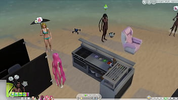 Preview 4 of Oh My You - futa whores in sims 4 tropical island full of gifts
