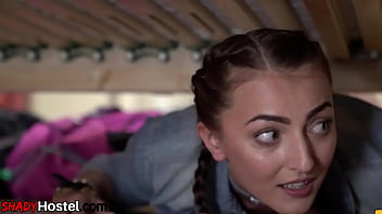 Preview 1 of Naked Sexy Woman With Big Boobs - Teen babe duo enjoy 3way fuck in hostel room with common BF
