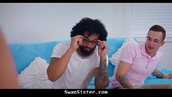 Preview 1 of Public Festival Peeing Voyeur - Horny Sisters Swap and Fucked by Step Brothers While a Playing Game - Payton Avery,  Sophia Leone - SwapSister